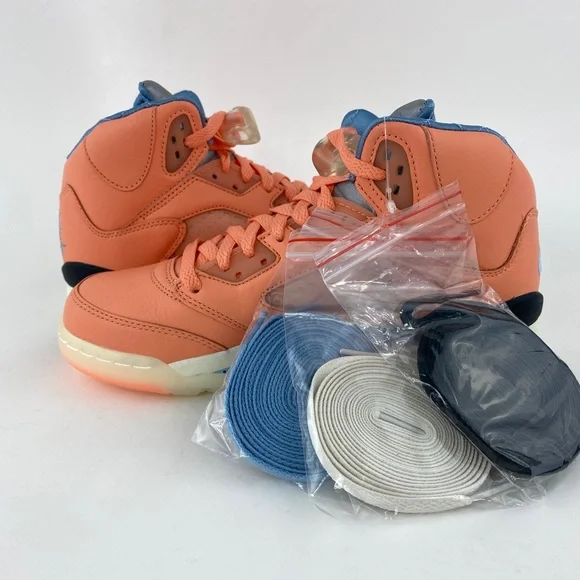 Nike X DJ Khaled Jordan 5 Crimson Bliss Youth Size 5Y-6.5Y GS Orange DV4983 641 - Picture 4 of 12